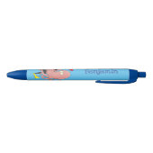 Funny octopus hugs diver cartoon humor zwarte inkt pen (Bodem)