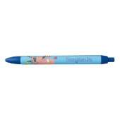 Funny octopus hugs diver cartoon humor zwarte inkt pen (Voorkant)