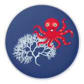 Funny octopus keramische knop (Voorkant)