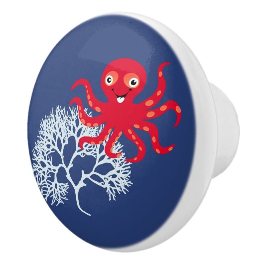 Funny octopus keramische knop (Rechts)