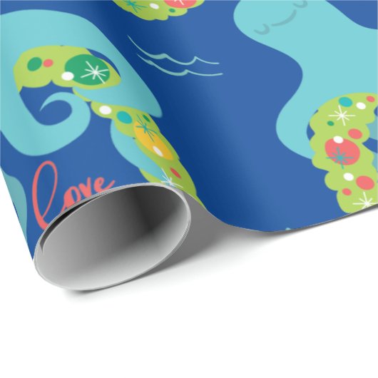 Funny Octopus Kerstmis Cadeaupapier (Rol Hoek)