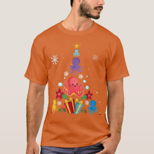 Funny Octopus Kerstmis Cute Xmas T-shirt