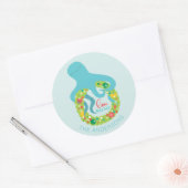 Funny Octopus Kerstmis Ronde Sticker (Envelop)