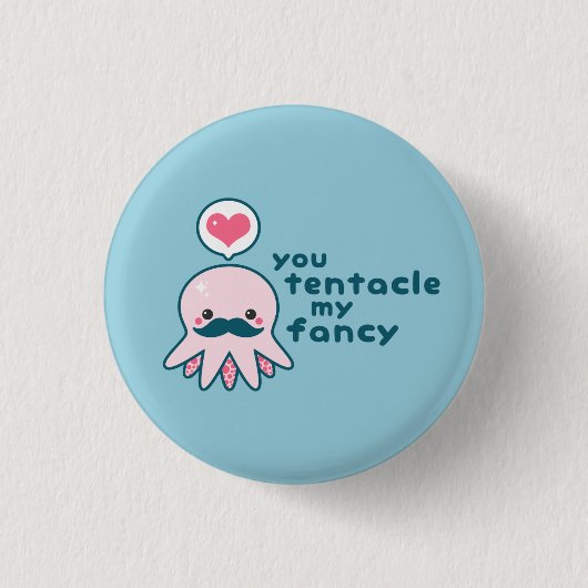 Funny Octopus Love Pun Ronde Button 3,2 Cm (Voorkant)