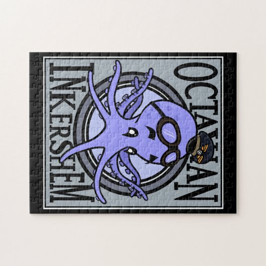 FUNNY OCTOPUS PILOT ILLUSTRATION VERTICAL PUZZLE LEGPUZZEL (Horizontaal)