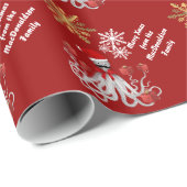 Funny octopus Santa Cadeaupapier (Rol Hoek)