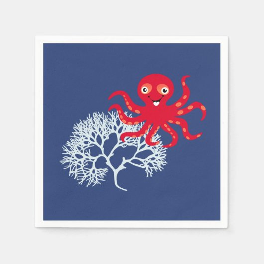 Funny octopus servet (Voorkant)