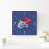 Funny octopus vierkante klok (Huis)