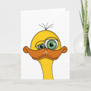 Funny Odd Duck Cartoon Blank Kaart