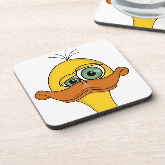 Funny Odd Duck Cartoon Drankjes Onderzetter (Linkerzijde)