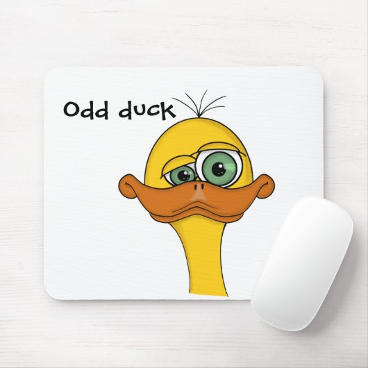 Funny Odd Duck Cartoon Muismat (Met muis)