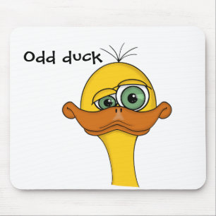 Funny Odd Duck Cartoon Muismat