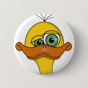 Funny Odd Duck Cartoon Ronde Button 5,7 Cm