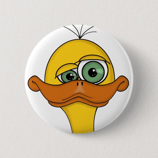 Funny Odd Duck Cartoon Ronde Button 5,7 Cm (Voorkant)