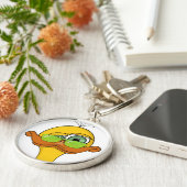 Funny Odd Duck Cartoon Sleutelhanger (Zijkant)