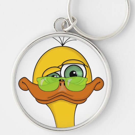 Funny Odd Duck Cartoon Sleutelhanger (Voorkant)