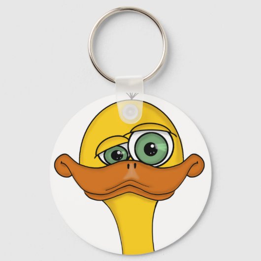 Funny Odd Duck Cartoon Sleutelhanger (Voorkant)