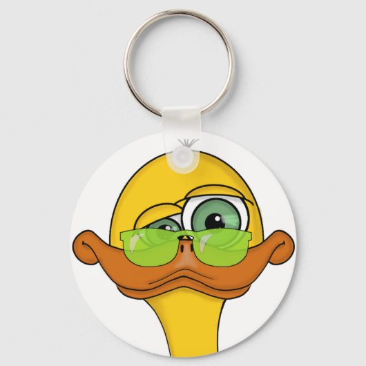 Funny Odd Duck Cartoon Sleutelhanger (Voorkant)