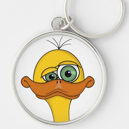 Funny Odd Duck Cartoon Sleutelhanger (Voorkant)