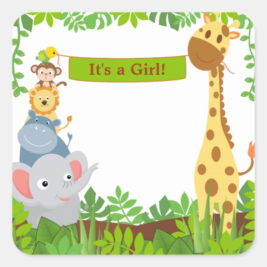 Funny Oerwoud Animals kondigt sticker aan (Voorkant)