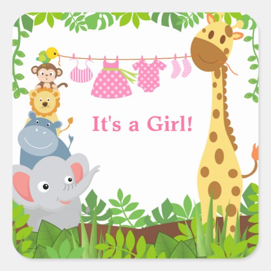 Funny Oerwoud Animals kondigt sticker aan (Voorkant)