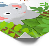 Funny Oerwoud Baby Animals Baby shower Poster (Hoek)