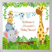 Funny Oerwoud Baby Animals Baby shower Poster (Voorkant)