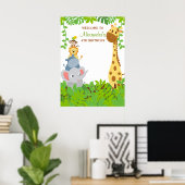 Funny Oerwoud Baby Animals Birthday Party Poster (Thuiskantoor)