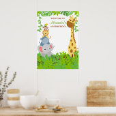 Funny Oerwoud Baby Animals Birthday Party Poster (Keuken)