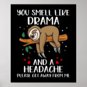 Funny Oerwoud Sloth Poster (Voorkant)