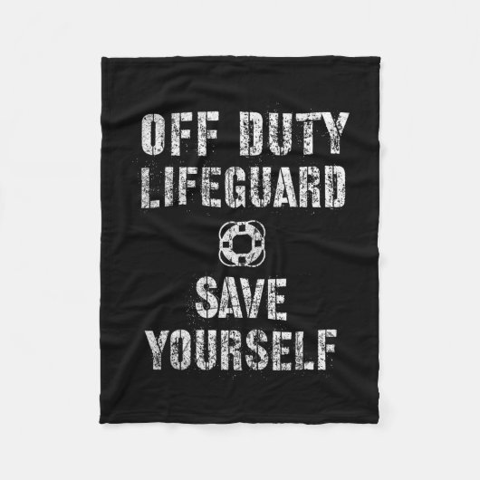 Funny Off Duty Save Yourself Lifeguard Swimming Po Fleece Deken (Voorkant)