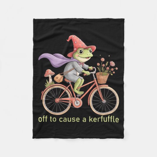 Funny Off To Cause A Kerfuffle Whimsical Wizard Fr Fleece Deken (Voorkant)