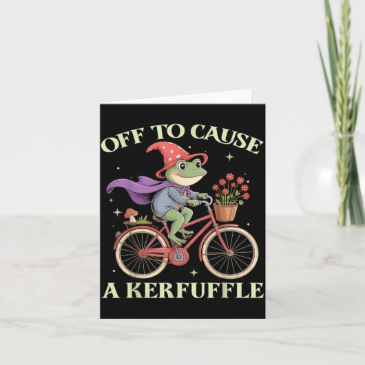 Funny Off To Cause A Kerfuffle Whimsical Wizard Fr Kaart (Voorkant)