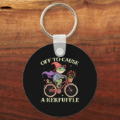 Funny Off To Cause A Kerfuffle Whimsical Wizard Fr Sleutelhanger (Voorkant)