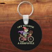 Funny Off To Cause A Kerfuffle Whimsical Wizard Fr Sleutelhanger (Voorkant)