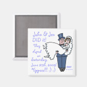 Funny Offbeat Wedding Elopement Magnet Sjabloon (Voorkant / Achterkant)