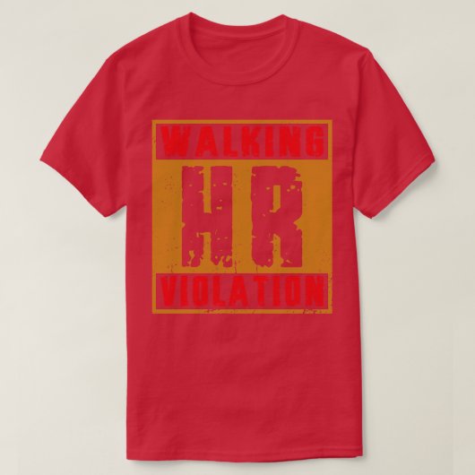 Funny Offensive Walking HR Violation  Retro T-shirt (Design voorkant)