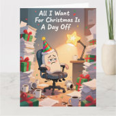 Funny Office Christmas Card All I Want For Kaart (Voorkant)