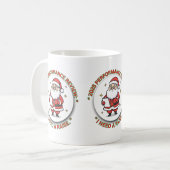 Funny Office Christmas Mug – Santa Performance Rev Koffiemok (Voorkant links)