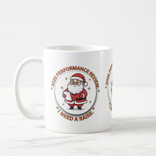 Funny Office Christmas Mug – Santa Performance Rev Koffiemok (Links)