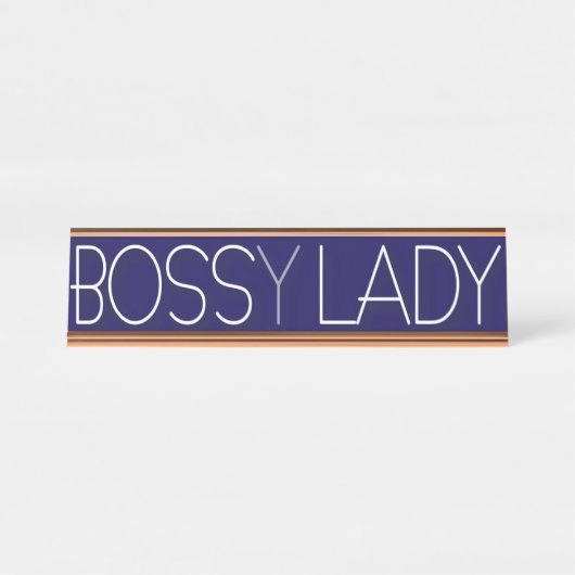 Funny Office Humor Boss(y) Lady Bureau Naambordje (Voorkant)