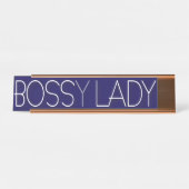 Funny Office Humor Boss(y) Lady Bureau Naambordje (Voorkant)