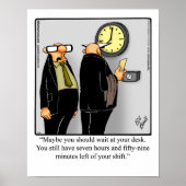 Funny Office Humor Poster "Time Clock" (Voorkant)