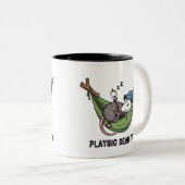 funny office humour oppossum tweekleurige koffiemok (Voorkant rechts)