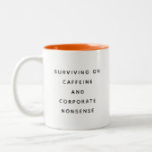 Funny Office Mug With Sarcastic Work Quotes Gifts  Tweekleurige Koffiemok (Links)