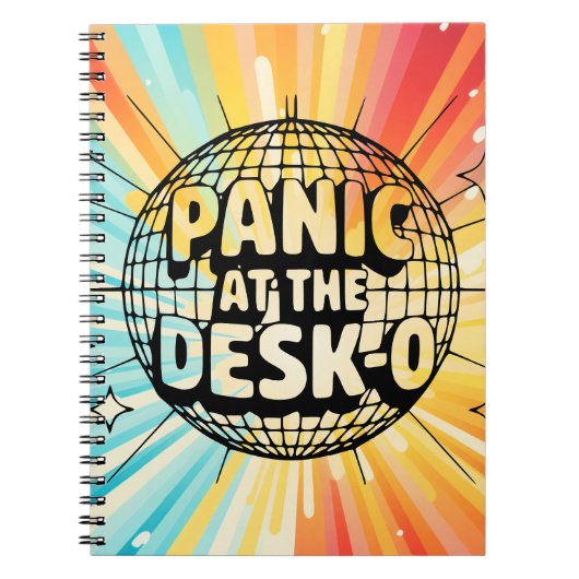 Funny Office Notebook-Panic at the Desk Disco Ball Notitieboek (Voorkant)