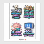 Funny Office Survival Sticker Sheet Pack (Vel)