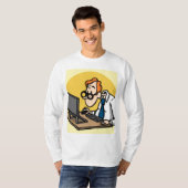 Funny Office Worker Geek T-shirt – Cartoon Nerd Co (Voorkant volledig)