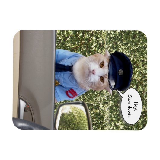 Funny Officer Cat Magneet (Horizontaal)