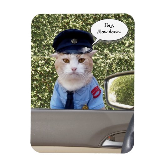  Funny Officer Cat Magneet (Verticaal)
